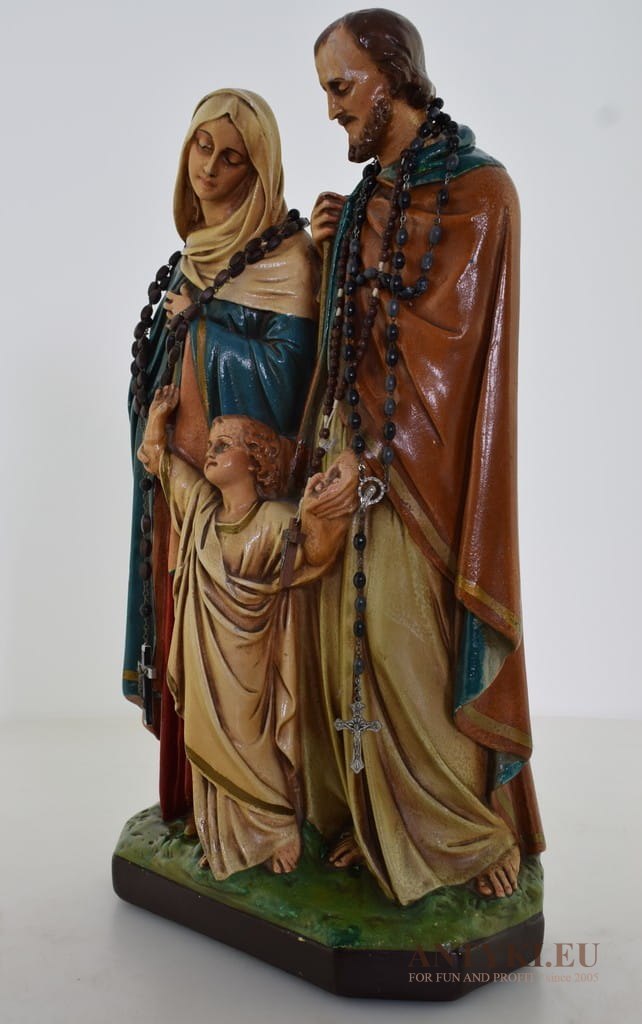 ŚWIĘTA RODZINA - muzealna figurka gipsowa z lat 1900.
