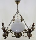 Unikatowy srebrny żyrandol w stylu retro vintage. Lampy antyki.