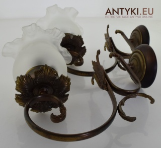 XL! DUŻE! Antyczne kinkiety z Austrii – unikatowe oświetlenie vintage