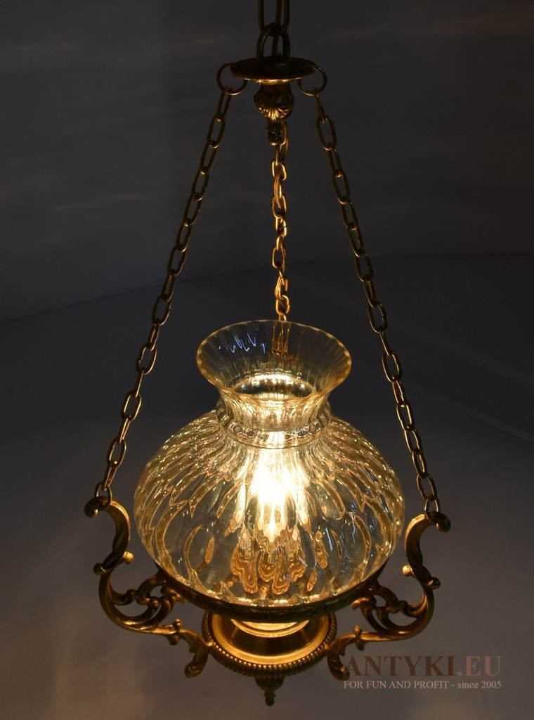 retro mosiężna lampa wisząca