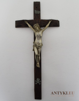 XL! Duży zabytkowy krzyż z Jezusem Chrystusem z lat 1900