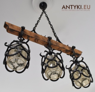 Kuty żyrandol cottage core do knajpy, karczmy, gospody. Lampy góralskie.