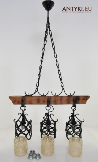 Kuty żyrandol cottage core do knajpy, karczmy, gospody. Lampy góralskie.
