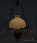 mosiężna lampa wisząca w stylu retro