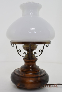 XL! Stara duża lampa rustykalna na stolik. Oświetlenie cottage core.