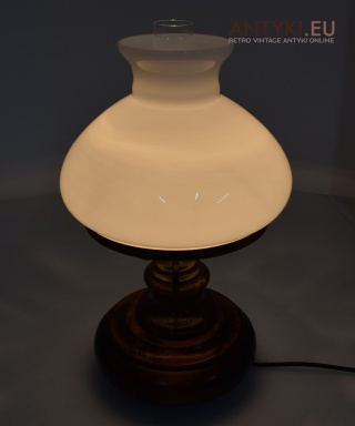 XL! Stara duża lampa rustykalna na stolik. Oświetlenie cottage core.