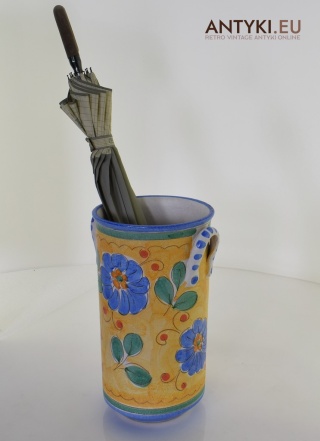 XL! Duży ceramiczny stojak na parasole, laski. Parasolnik rustyk cottage core.