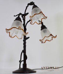 XXL! DUŻA kuta metalowa lampa rustykalna z kloszami, model jesień.