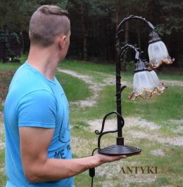 XXL! DUŻA kuta metalowa lampa rustykalna z kloszami, model jesień.