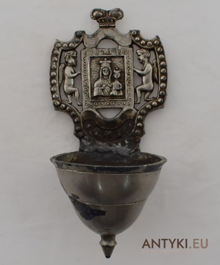 Aspersorium, antyczna kropielnica z lat 1900. Antyki kościelne