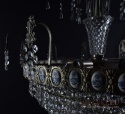 antyk srebrne lampy z kryształami