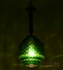 ganek lampa sufitowa z zielonym kloszem