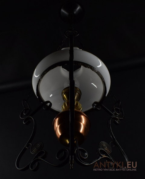 metalowa lampa wisząca vintage