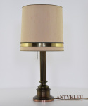 duża stylowa lampa mosiężna z abażurem