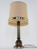 retro stylowa lampa mosiężna z abażurem