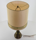 vintage stylowa lampa mosiężna z abażurem