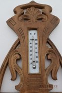 Eklektyczna stacja pogody termometr barometr z lat 1900 antyk dworski