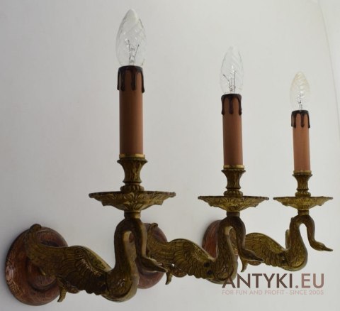 Eklektyczne kinkiety gabinetowe antyki w angielskim stylu Chesterfield lampki z żurawiami