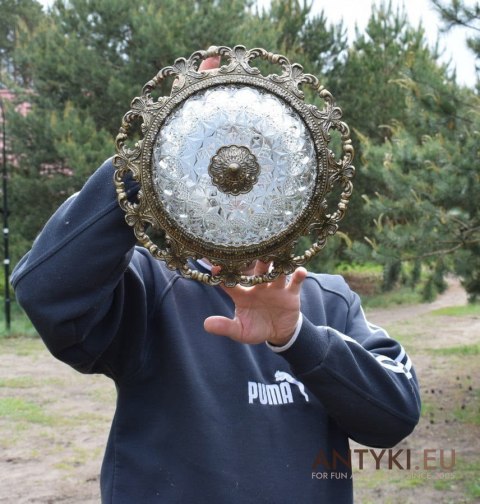 Ekskluzywny plafon. Gustowna lampa okrągła na sufit do dworu zamku pałacu (nr.124)