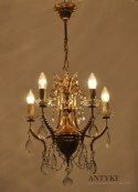 Empire pałacowa lampa z kryształami - Styl Cesarstwa Empir Antyk
