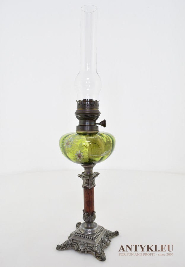 Francuska lampa naftowa antyk secesyjna BEC VICTORIEUX PARIS art nouveau