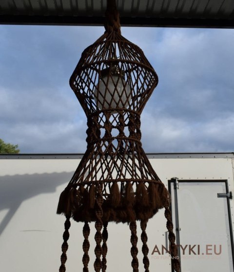 Hipsterska duża lampa hipisowska stoliczek wiszący UNIKAT glamour shabby chic