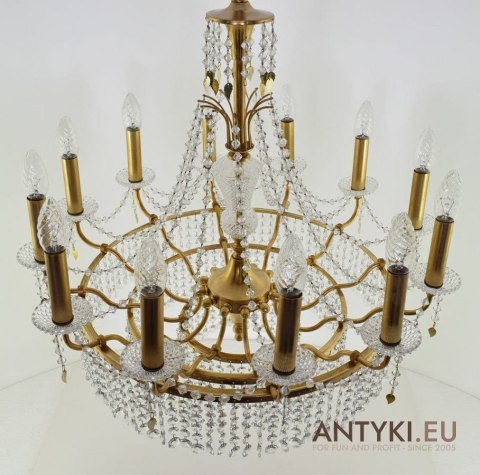 Retro żyrandol kryształowy do salonu. Chandelier na 12 żarówek