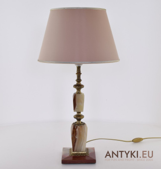 XL! DUŻA Lampa stołowa onyksowa w stylu retro vintage. Antyki lampy.