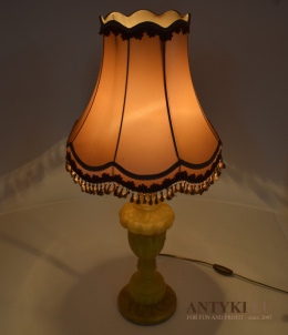 XL! DUŻA alabastrowa lampa nocna vintage retro - antyczne oświetlenie
