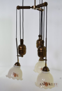 XL! DUŻY Fantastyczny żyrandol z przeciwwagami - lampy sufiowe retro vintage