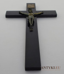 antyczny czarny krzyż z jezusem chrystusem