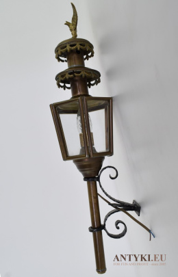Przedwojenna lampa latarnia na ganek - zelektryfikowane stare lampy