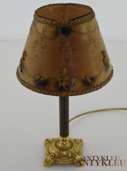 Antyczna Lampka Stołowa z Mosiądzu - Francuski Elegancki Design