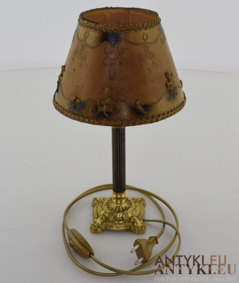 Antyczna Lampka Stołowa z Mosiądzu - Francuski Elegancki Design