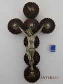 Antyk - oryginalny krzyż Grunderzeit z Jezusem Chrystusem INRI