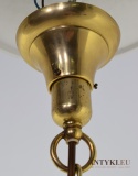 Elegancka Mosiężna Lampa Wisząca w Stylu Retro-Vintage z Francji
