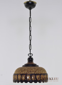Niemieckie wiszące lampy rustykalne z ceramiki - oświetlenie retro