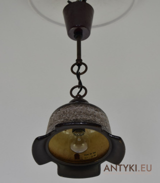 Stylowa rustykalna lampa wisząca ceramiczna z Francji - retro oświetlenie