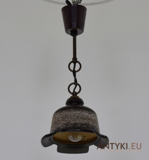 Stylowa rustykalna lampa wisząca ceramiczna z Francji - retro oświetlenie