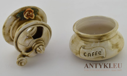 CAFFE cottage core - ozdobny ceramiczny młynek, pojemnik na kawę.