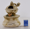CAFFE cottage core - ozdobny ceramiczny młynek, pojemnik na kawę.