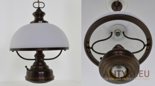 XL! DUŻA! Mosiężna Lampa Punktowa nad Stół – Elegancja Światła Vintage