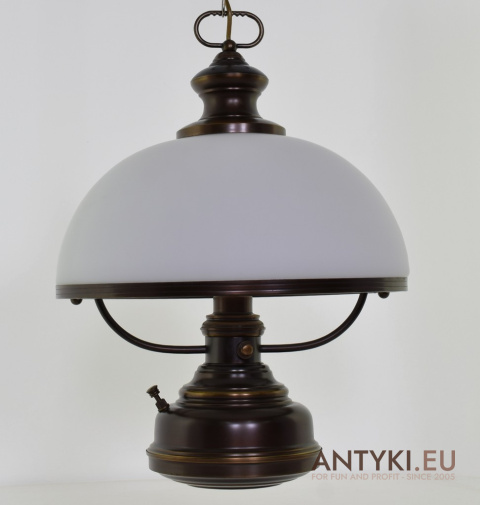 XL! DUŻA! Mosiężna Lampa Punktowa nad Stół – Elegancja Światła Vintage