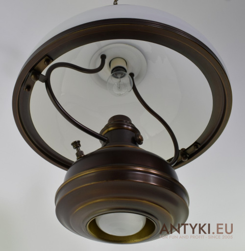 XL! DUŻA! Mosiężna Lampa Punktowa nad Stół – Elegancja Światła Vintage