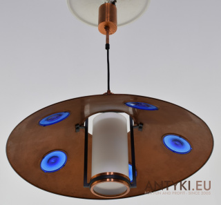 Niebiesko-Mosiężna Lampa Retro: Akcent Mid-Century w Twoim Domu