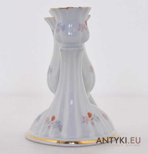 Porcelanowy świecznik w eleganckim stylu na 3 świece Chodzież