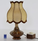 Vintage Dębowa Lampka Nocna z Unikatowym Regulatorem Światła