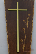 Drewniany Ręcznie Rzeźbiony Obraz z Krzyżykiem, Francja, XX wiek
