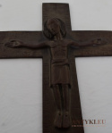 XL! DUŻY! Niemiecki Krzyż z Jezusem Chrystusem z Brązu Sygnowany Buderus