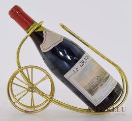 Vintage - Metalowy mosiądzowany stojak na butelkę wina